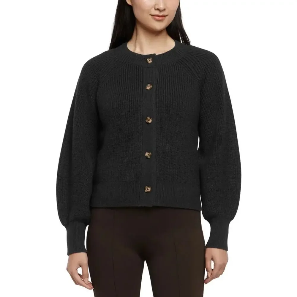 Banana Republic Button Front Cardigan - Black‎ Knit (L) NWT